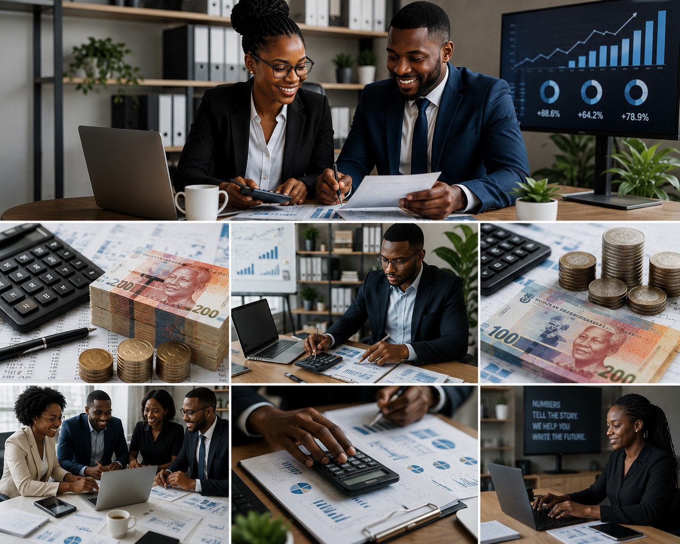 Faranani Chartered Accountants team reviewing financial reports and growth figures